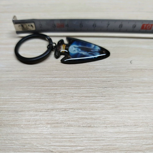Alpha keychain new, black with wolf design