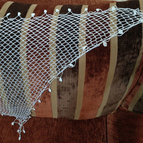 Traditional handmade Cretan scarf, white