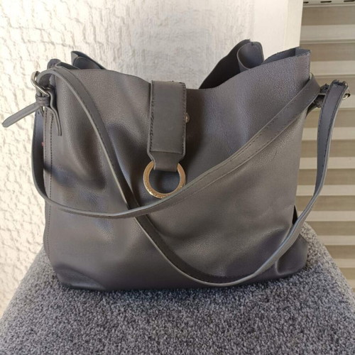 David Jones gray shoulder bag used with decorative wear