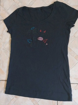 Benetton women's t-shirt black like new, size L