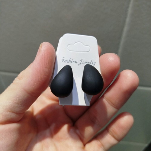Earrings new black matte drops