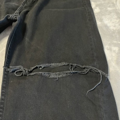 Bershka denim ripped black jeans size 44 like new