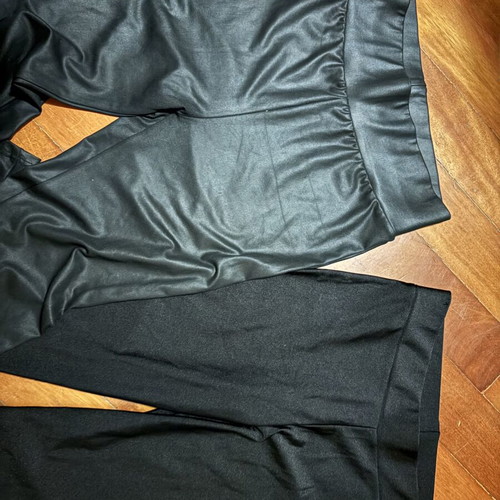 Women's black leggings set, like new, 1 leather-look & 1 matte