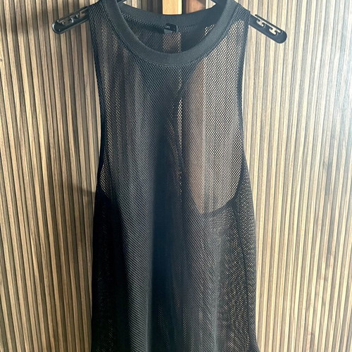 Black mesh blouse size L like new by Calliope