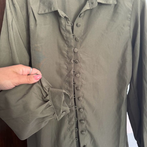 Jennyfer Shirt New Khaki With Unique Sleeves
