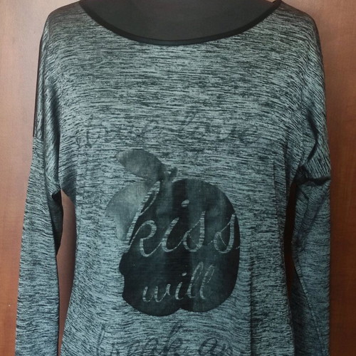 Voice women's blouse used, grey melange with pleated back