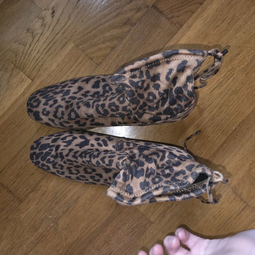 New Look sock boots with leopard print block heel size 39 used