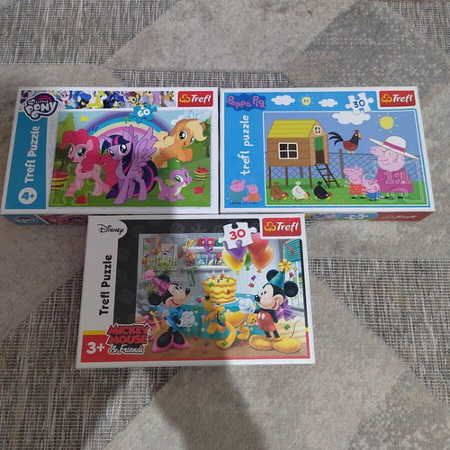 Mini puzzles used, set of 3, children's