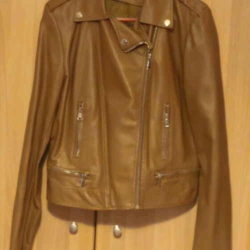 Women's leather jacket like new, brown, size L-XL