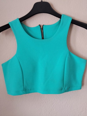 Turquoise Croptop with Back Zipper, Like New, Size M