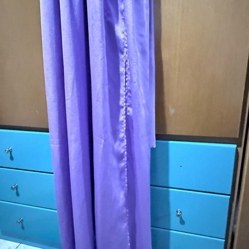 Satin-type lilac dress wrap style like new with belt