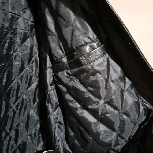Vera Pelle leather coat used, men's black, size L
