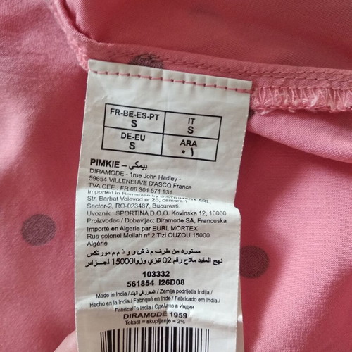Crop wrap top Pimkie like new, size S, black and pink