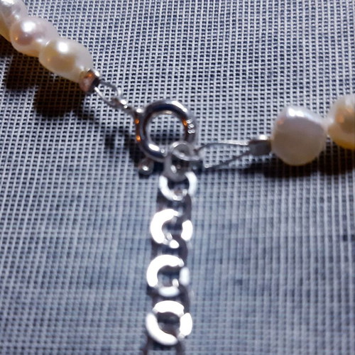 Stephanie necklace new with natural pearls and 925 silver