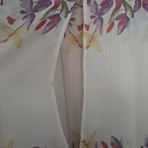 Long-sleeve muslin blouse with floral print, size M