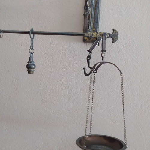 Vintage kantari with wall mount, used