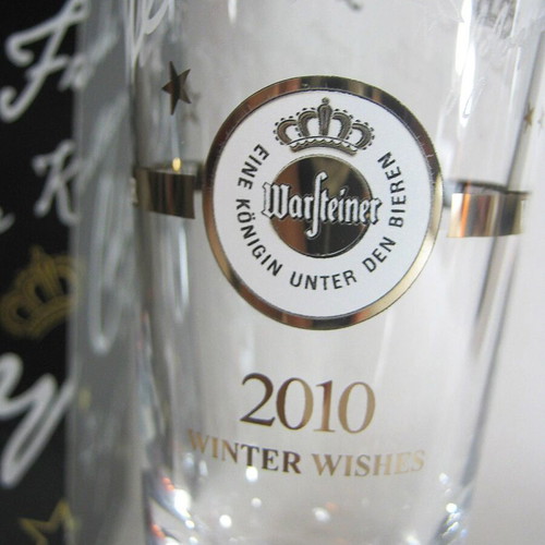 Warsteiner 2010 Christmas Edition Beer Glasses Set of 3 New 0.33L