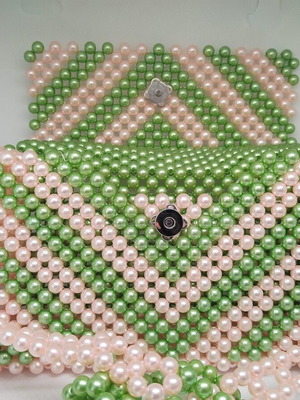 Мини чанта Перла - Зелена ябълка нова, презрамка