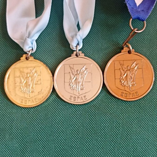 SEGAS Winner Medals Set of 3 Gold Silver Bronze, like new