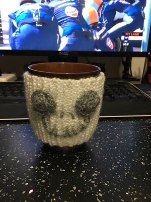 Handmade knitted cup cover skeleton design new