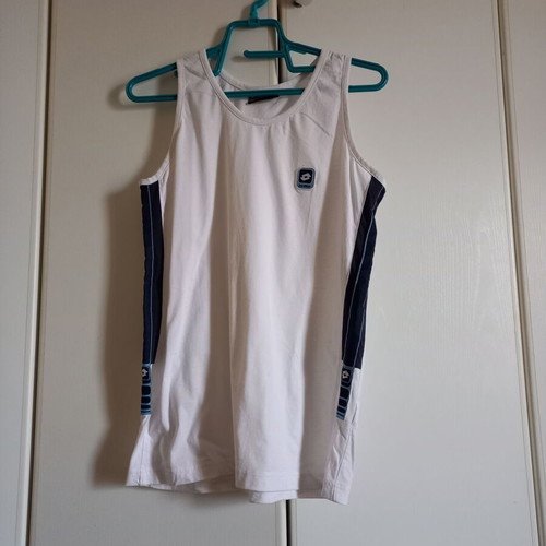 Lotto sleeveless white shirt new with blue stripes