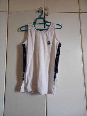 Lotto sleeveless white shirt new with blue stripes