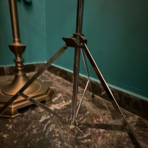 Folding metal music stand like new with carrying case