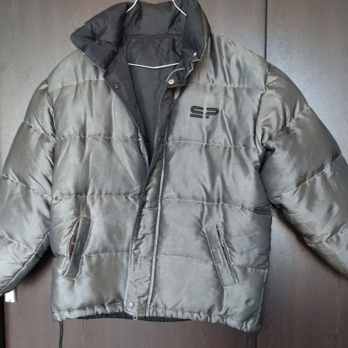 Men's reversible jacket like new, gray and black, down-filled