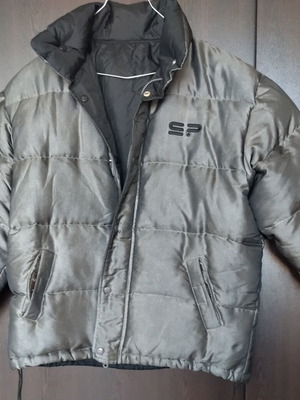 Men's reversible jacket like new, gray and black, down-filled