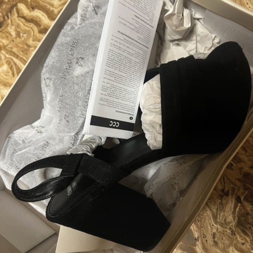 Jenny Fairy black suede platform sandals new, size 38
