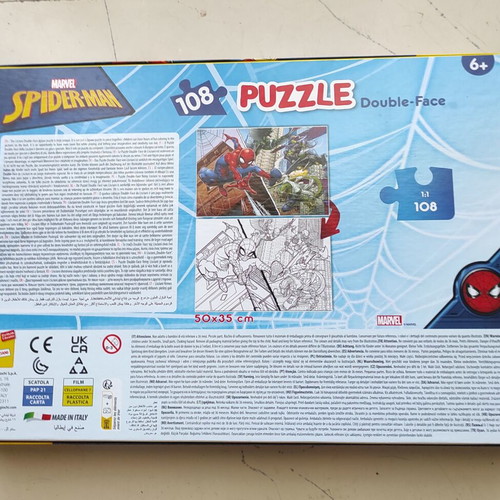 Marvel Spiderman double-sided children's puzzle 108 pieces like new