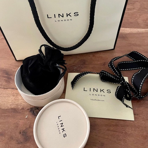 Links of London Friendship Bracelet new, sterling silver and black cord
