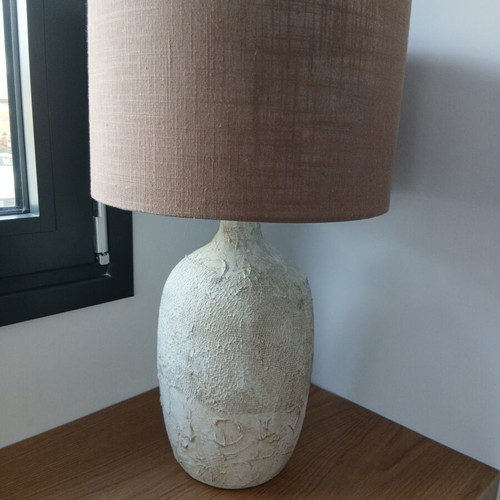 Table lamp ceramic with brown shade, like new, height 60 cm