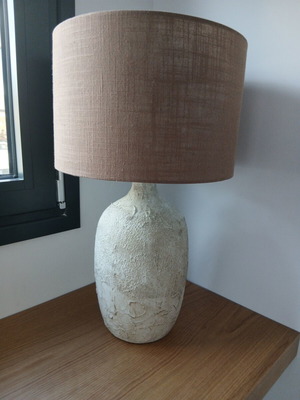 Table lamp ceramic with brown shade, like new, height 60 cm