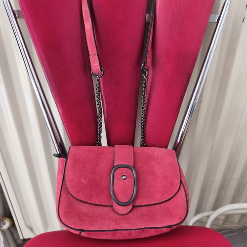 Mango crossbody bag new, pink leather