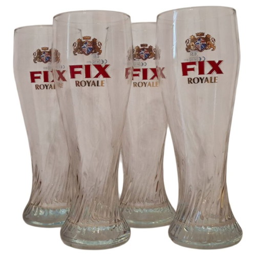Collectible FIX Royale Weizen SAHM “PERLSEE” 0.5L Glasses Set of 4 like new