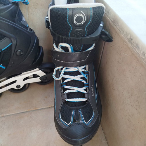 Oxelo Fit 5 Inline Skates for Men like new, black and blue
