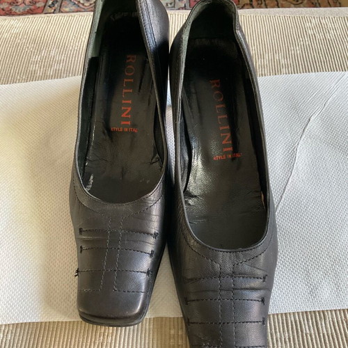 Rollini black pumps used, size 36, square heel 5.5 cm