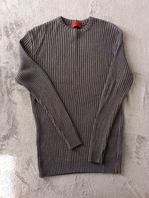 Massaro Knitwear Grey Ribbed Sweater Size M Like New