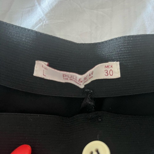 Pull & Bear wide-leg black pants like new with button salopette feature