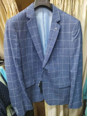 Sogo men's checked blazer gray ciel new, sizes 48-60, with pockets
