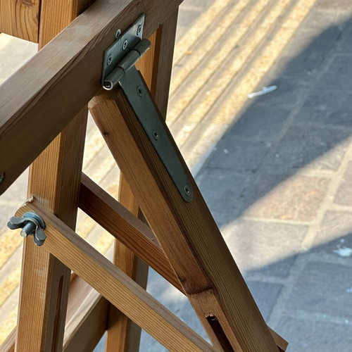 Wooden adjustable painting easel used