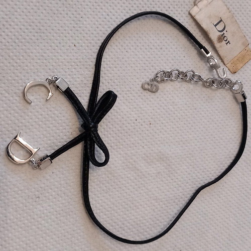 Christian Dior leather necklace new authentic