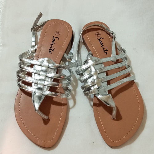 Ancient Greek Silver Gladiator Sandals Size 38 New