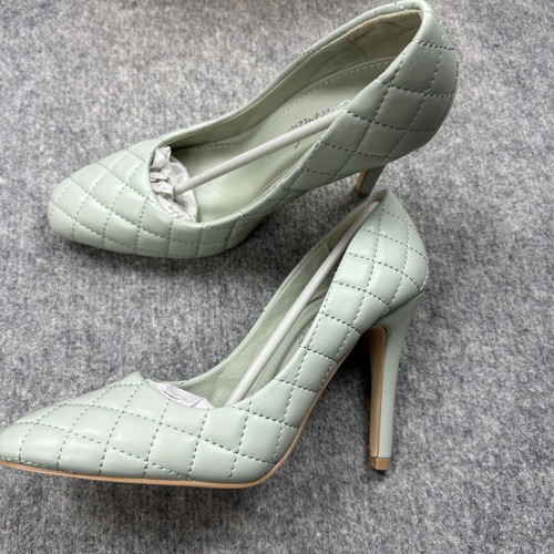 Ciaodea women's pumps EU36 mint green quilted stiletto with gold heel new