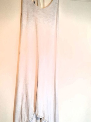 Exes white dress with braid and asymmetrical hem, used
