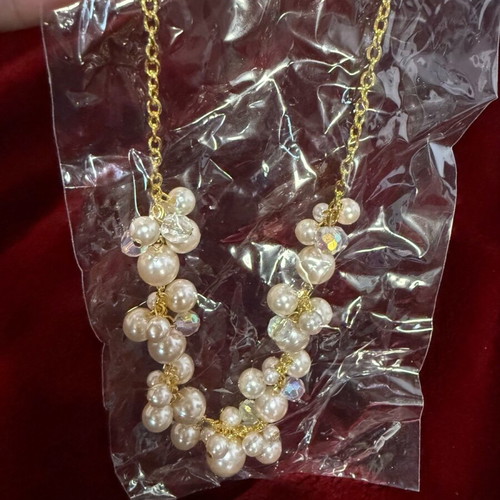 Faux bijoux necklace new white pearl