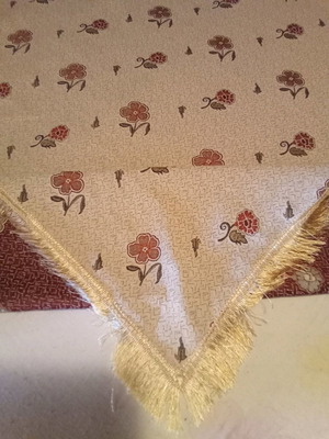 Tablecloth square with fringes 1.45x1.45 new