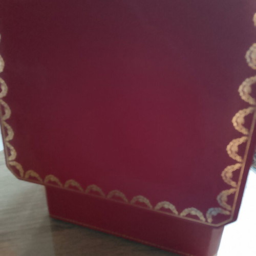 Authentic Cartier Crocodile box like new, red with gold details
