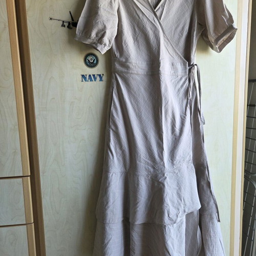 Airy dress like new, white and gray, size S